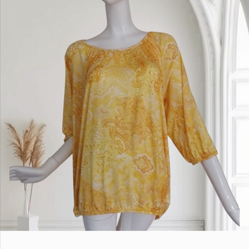 MICHAEL Michael Kors Yellow Paisley Blouse